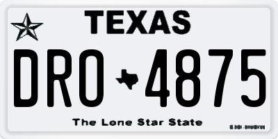 TX license plate DRO4875