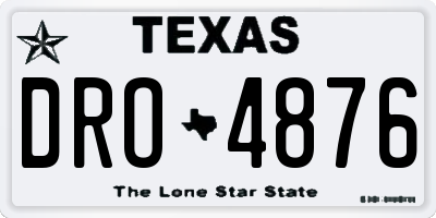 TX license plate DRO4876