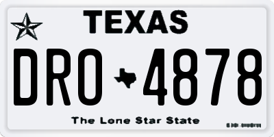 TX license plate DRO4878