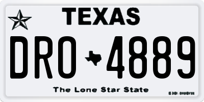 TX license plate DRO4889