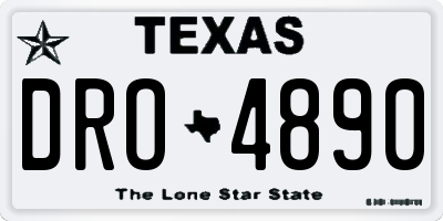 TX license plate DRO4890