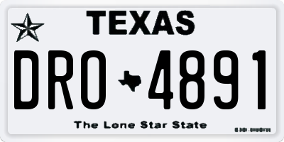 TX license plate DRO4891