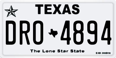 TX license plate DRO4894