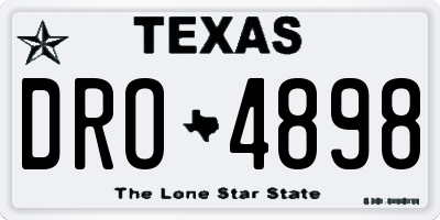 TX license plate DRO4898