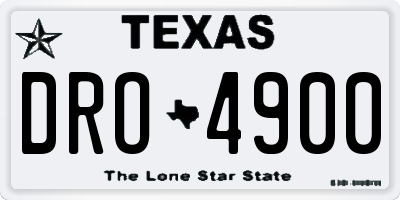 TX license plate DRO4900