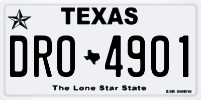 TX license plate DRO4901