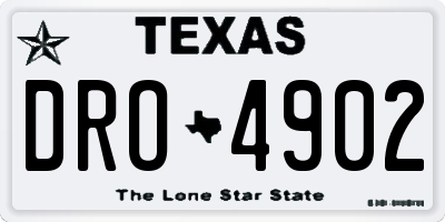 TX license plate DRO4902
