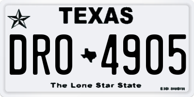 TX license plate DRO4905