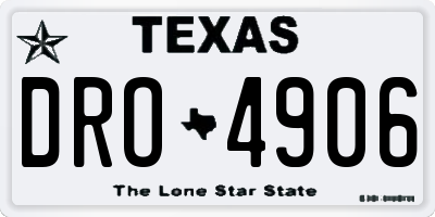 TX license plate DRO4906