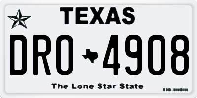 TX license plate DRO4908