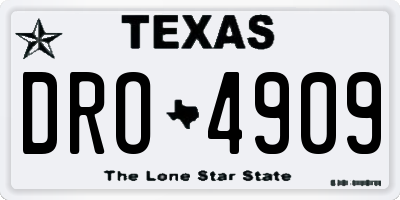 TX license plate DRO4909