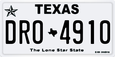 TX license plate DRO4910