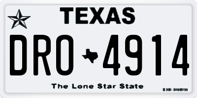 TX license plate DRO4914