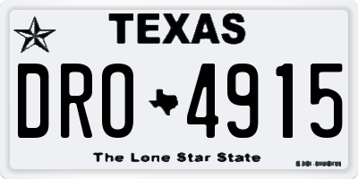 TX license plate DRO4915