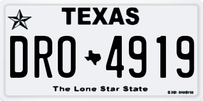TX license plate DRO4919