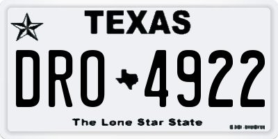 TX license plate DRO4922