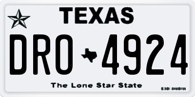 TX license plate DRO4924