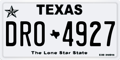 TX license plate DRO4927