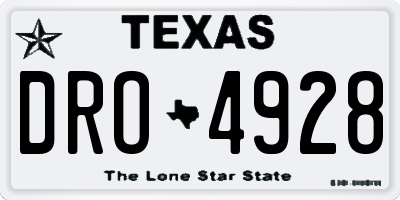 TX license plate DRO4928