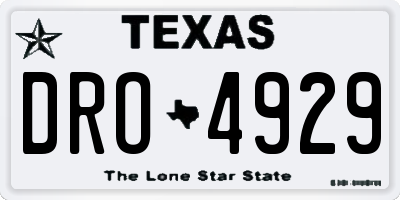 TX license plate DRO4929