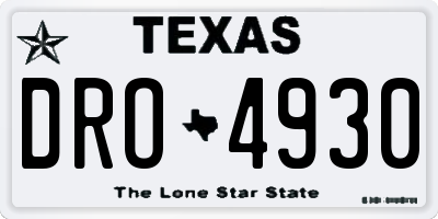 TX license plate DRO4930