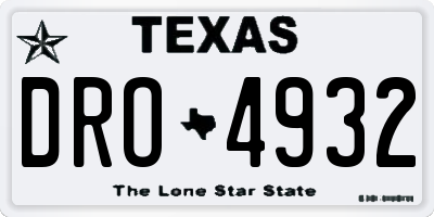 TX license plate DRO4932