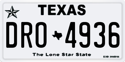 TX license plate DRO4936