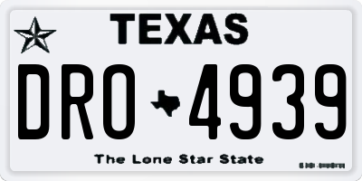 TX license plate DRO4939