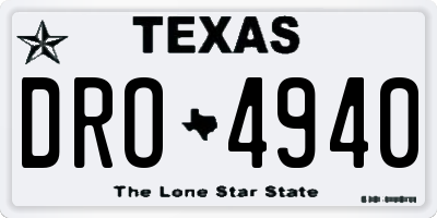 TX license plate DRO4940
