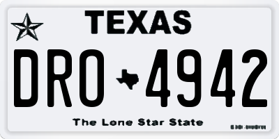 TX license plate DRO4942