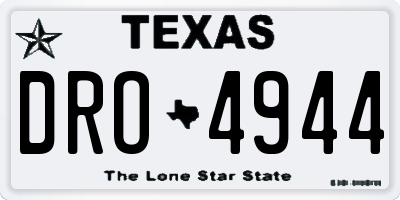 TX license plate DRO4944