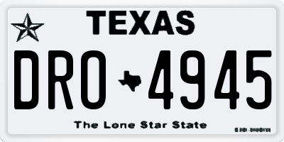 TX license plate DRO4945