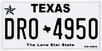 TX license plate DRO4950