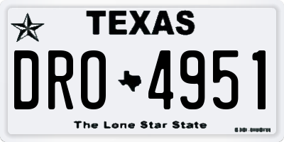 TX license plate DRO4951