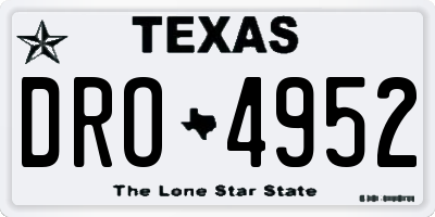 TX license plate DRO4952