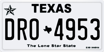 TX license plate DRO4953