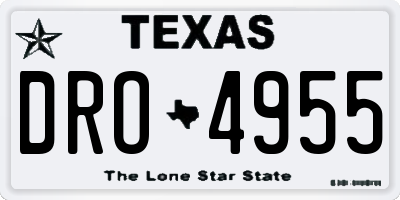 TX license plate DRO4955