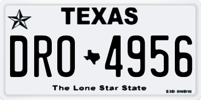TX license plate DRO4956