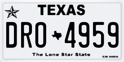 TX license plate DRO4959