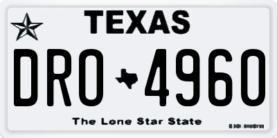 TX license plate DRO4960
