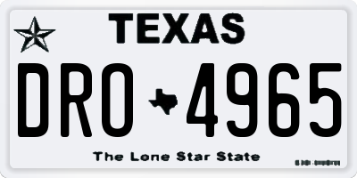 TX license plate DRO4965