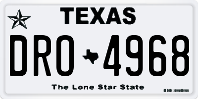 TX license plate DRO4968