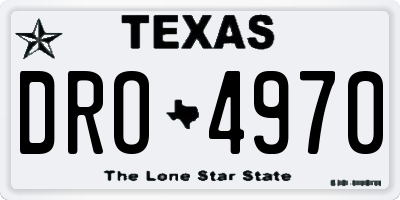 TX license plate DRO4970