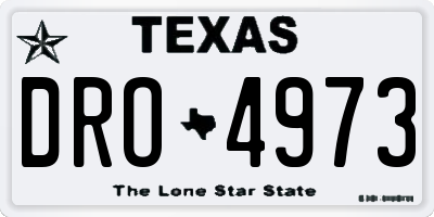 TX license plate DRO4973