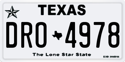 TX license plate DRO4978