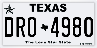 TX license plate DRO4980