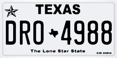 TX license plate DRO4988