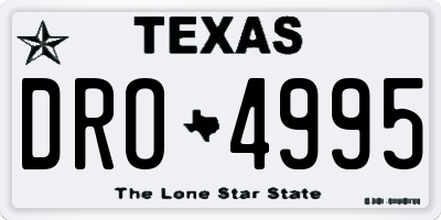 TX license plate DRO4995