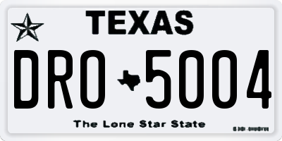 TX license plate DRO5004