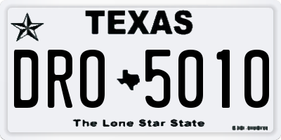 TX license plate DRO5010